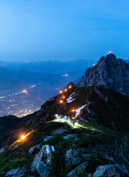 Solstice bonfire in the Montafon