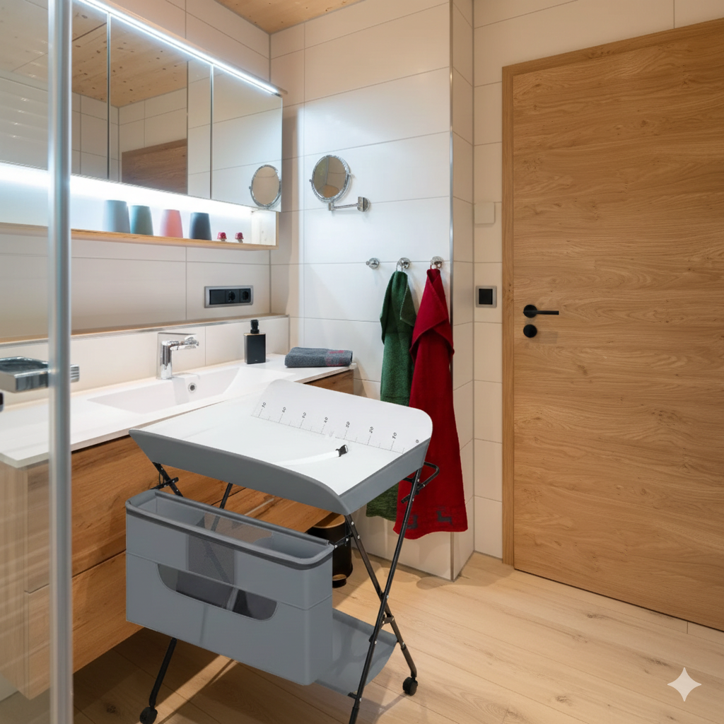 Mobile changing table - flexible & easy on the back