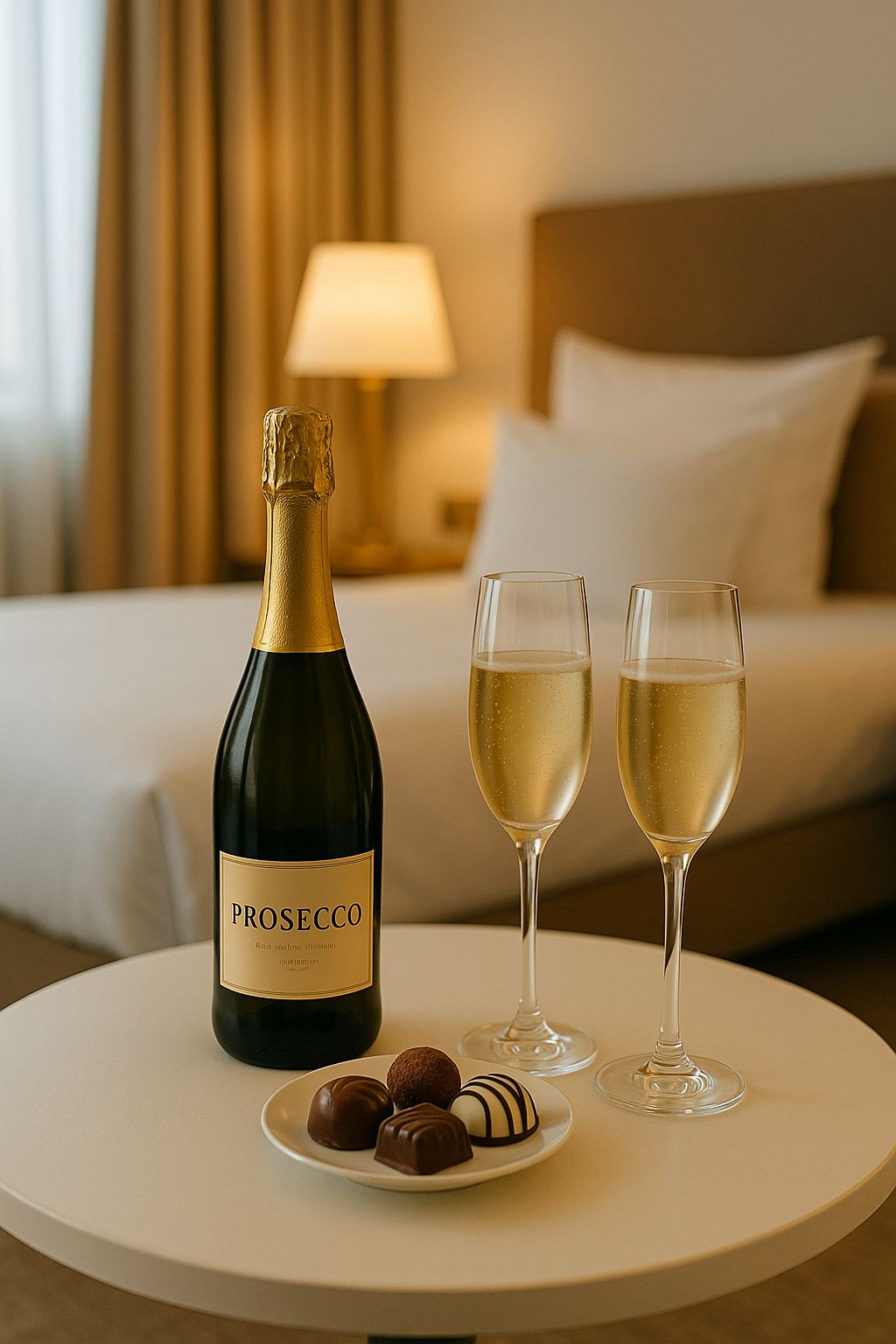 Here's to us! Enjoy Prosecco in your room