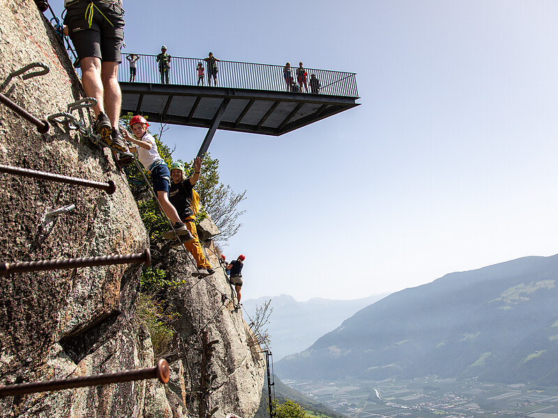 Climbing on the "Knott" via ferrata
