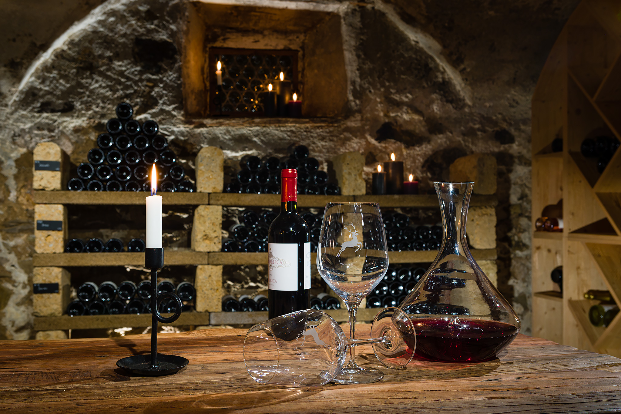 Exquisite wine tasting in our wine cellar