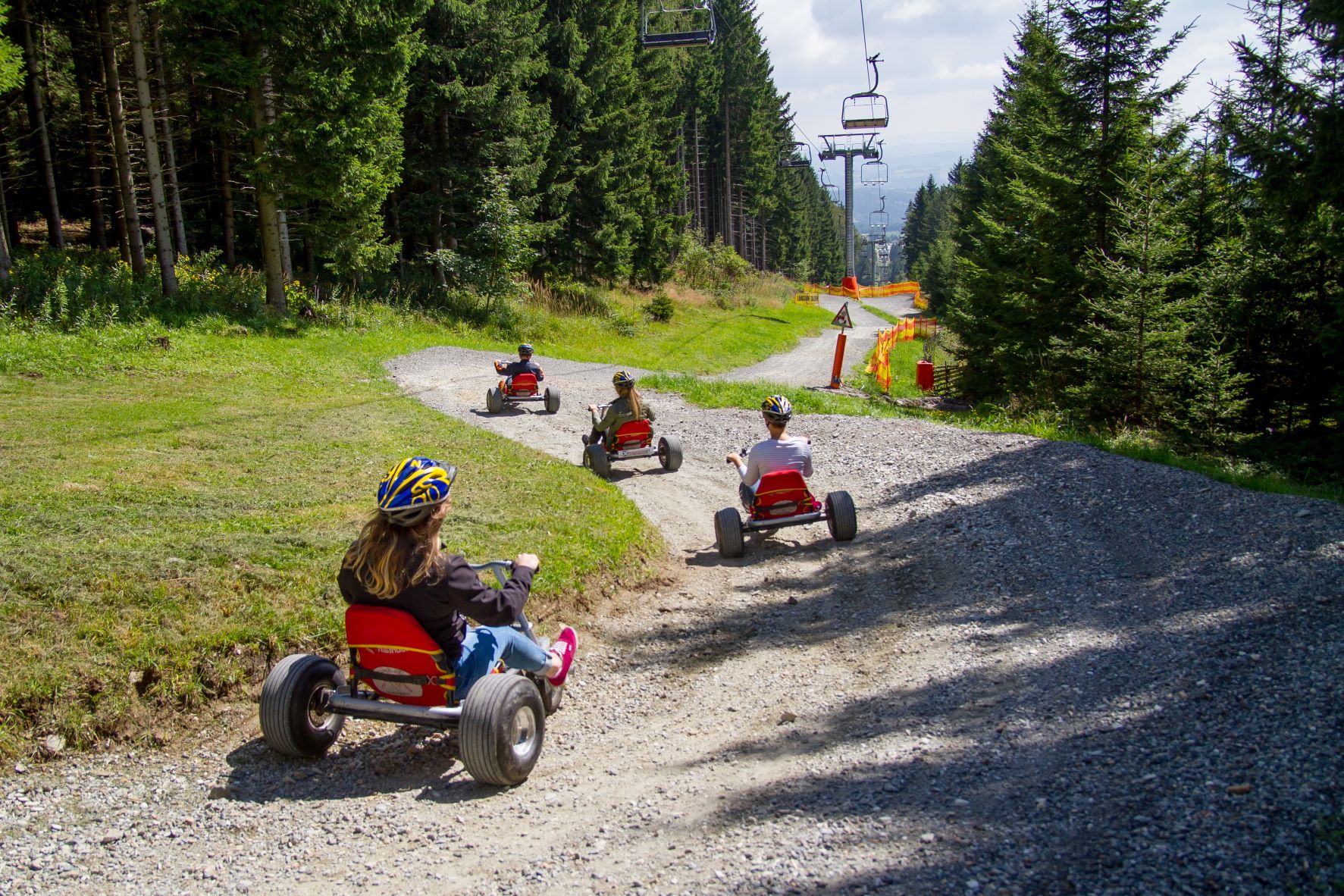 Scooter and mountain cart riding at the adventure pasture