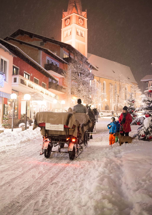 Romantic horse carriage ride