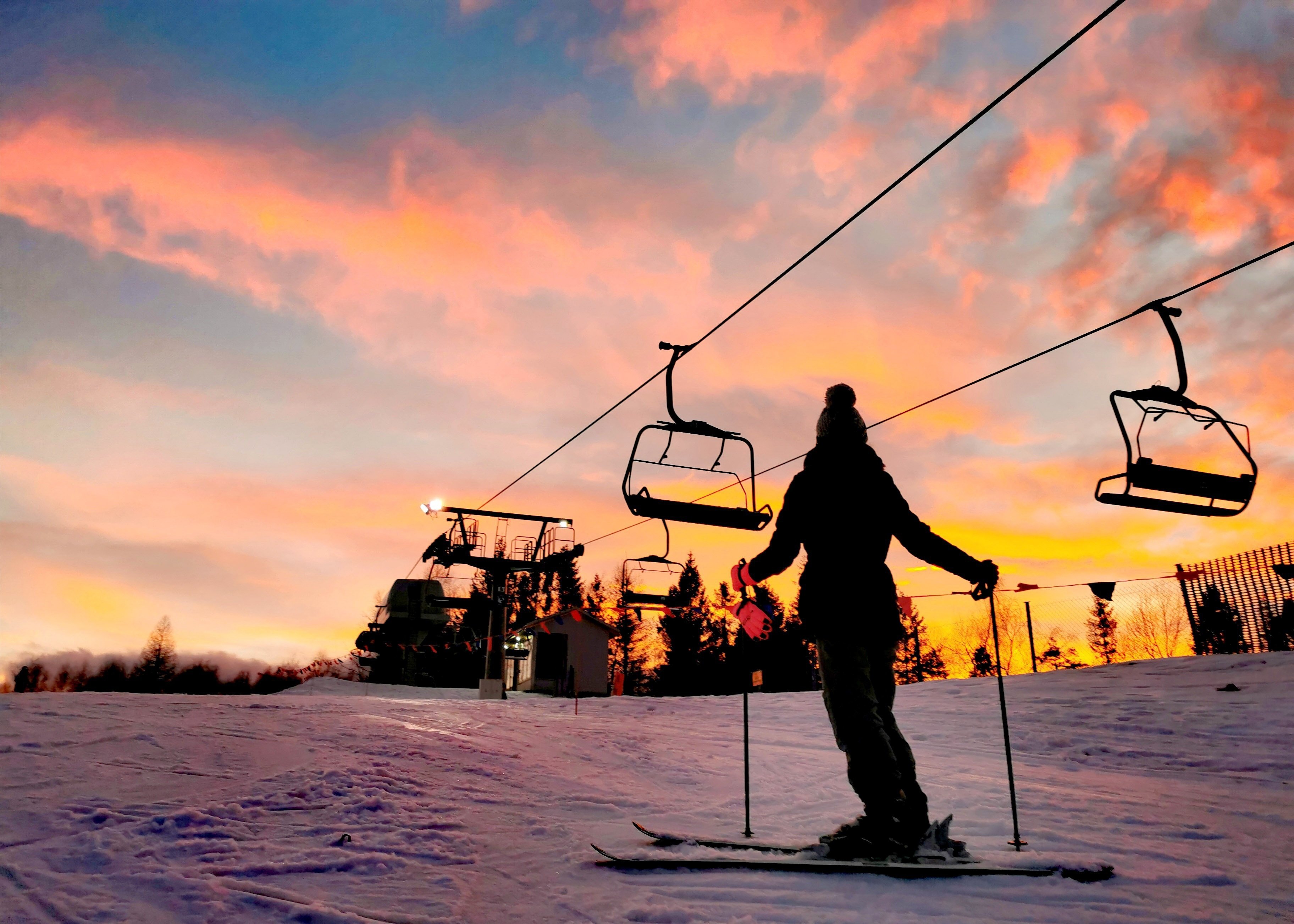 Night skiing