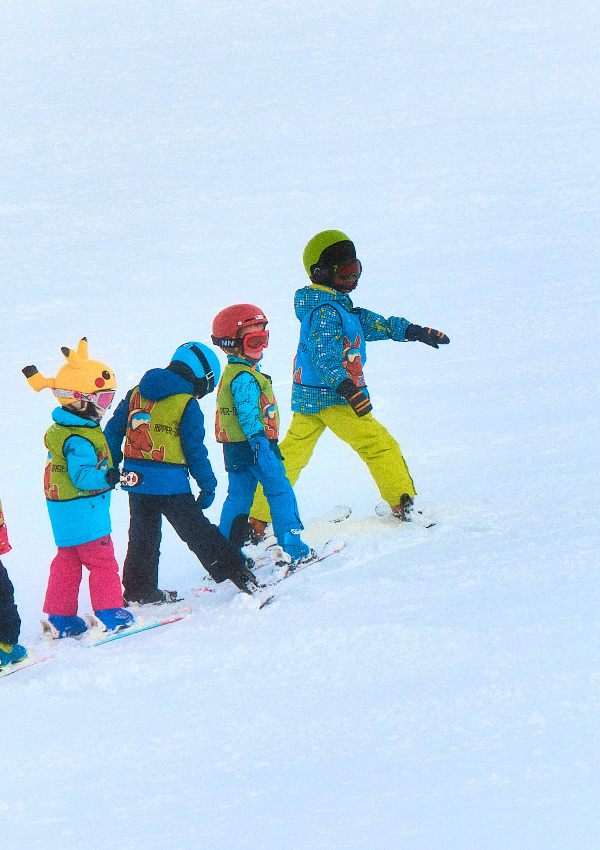 Pick up after the ski course in the ski resort 